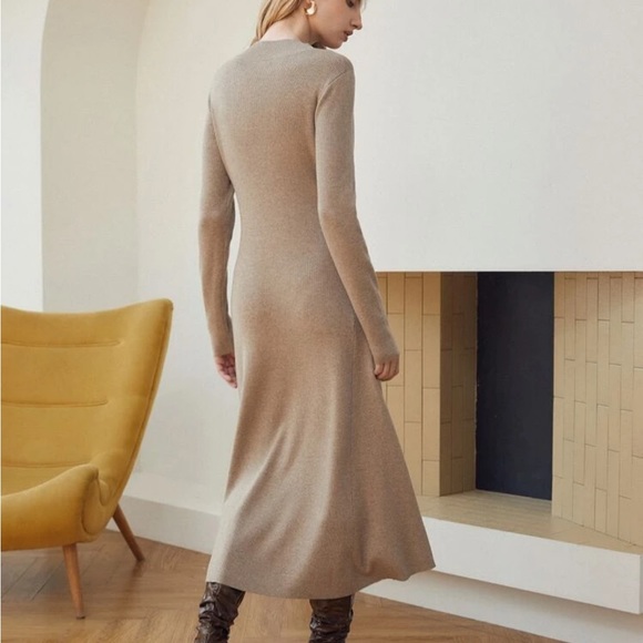 MOTF Premium Wool Mix Neck Tie Sweater Dress - Picture 3 of 10